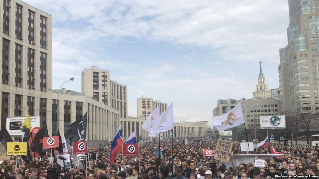 Telegram-a görə Moskvada yürüş keçirilir