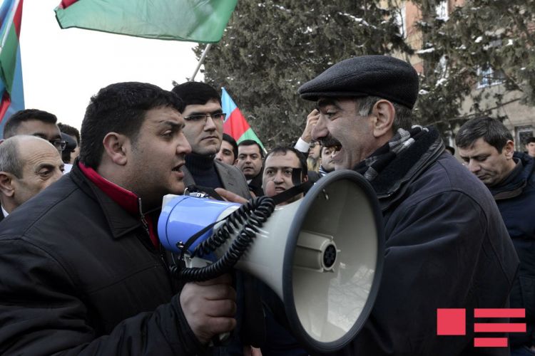 Müsavatın qarşısında aksiya keçirilib - [Foto]