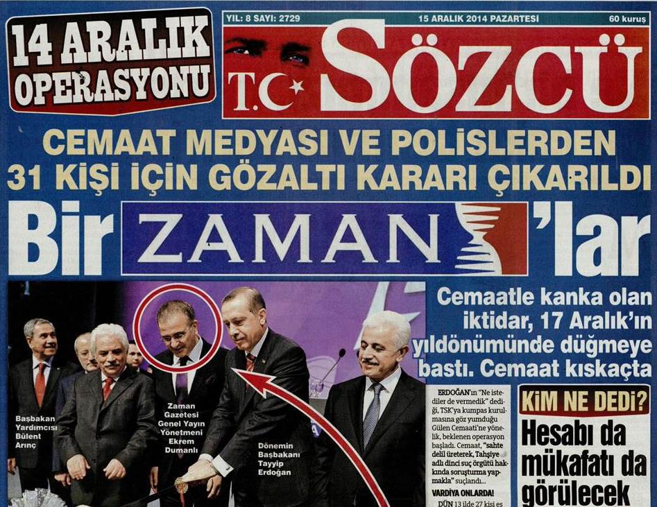 Türkiyədə "Sözcü" qəzetinin sahibi və 3 əməkdaşı həbs edilib