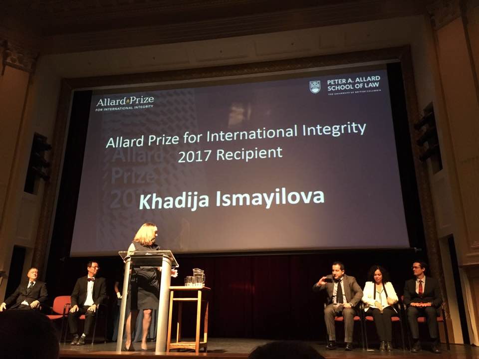 Xədicə İsmayıl "Allard" mükafatına layiq görülüb