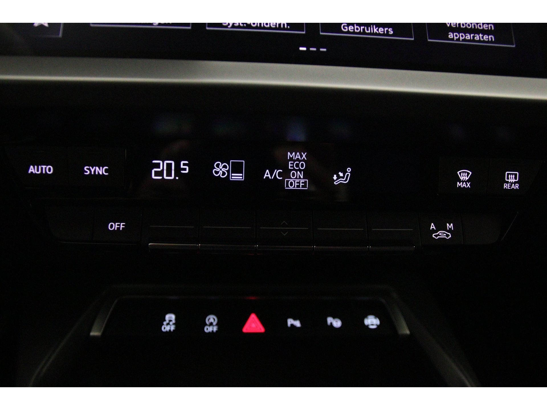 Automatische airconditioning met één zone, voorbereid op upgrade naar twee zones