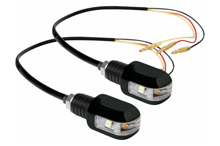 LED-LIGHTED BAR ENDS, 12V - BLACK