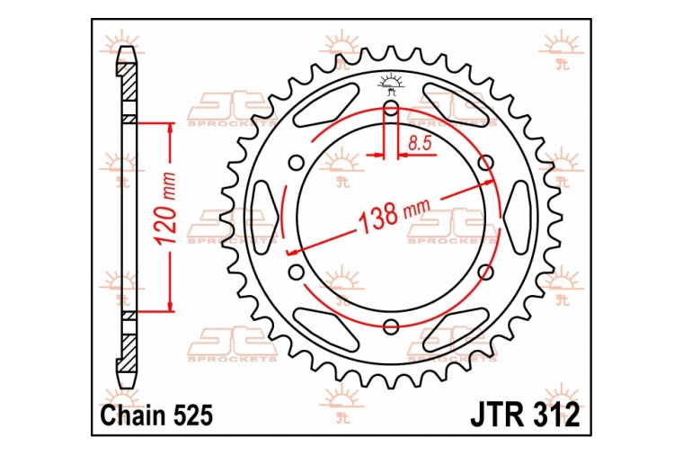 Achtertandwiel 40 TDS VFR750R