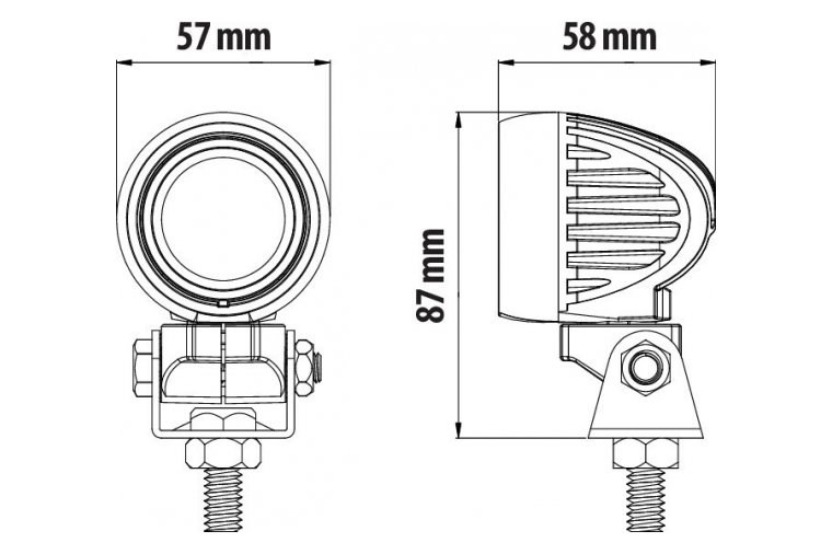 CYCLOPS-ROUND, AUXILIARY LIGHT, 1 LED-9/32V