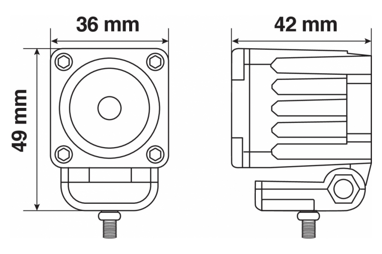 WL-19, AUXILIARY LIGHT,1 LED-WIDE BEAM WHITE