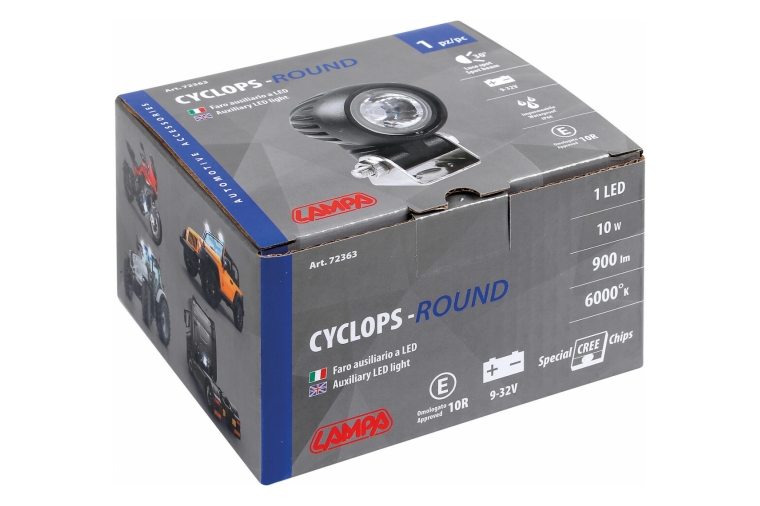 CYCLOPS-ROUND, AUXILIARY LIGHT, 1 LED-9/32V