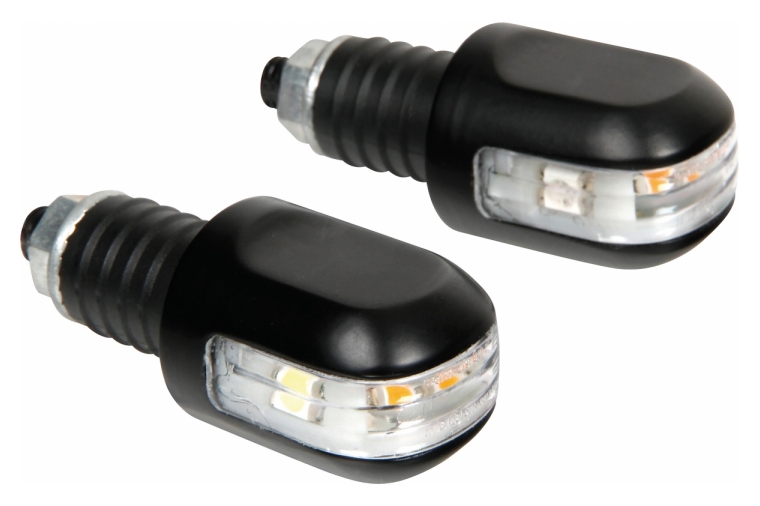 LED-LIGHTED BAR ENDS, 12V - BLACK