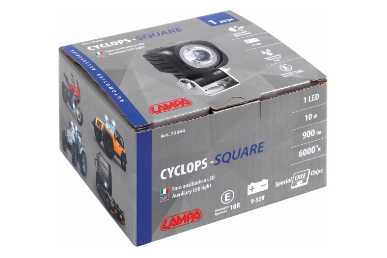 CYCLOPS-SQUARE, AUXILIARY LIGHT, 1 LED-9/32V