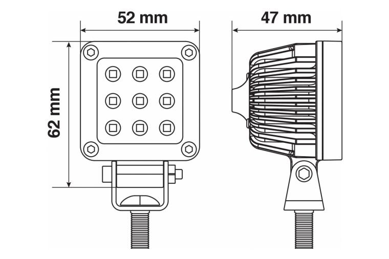 WL-18, AUXILIARY LIGHT, 9 LED - 9/32V-WHITE