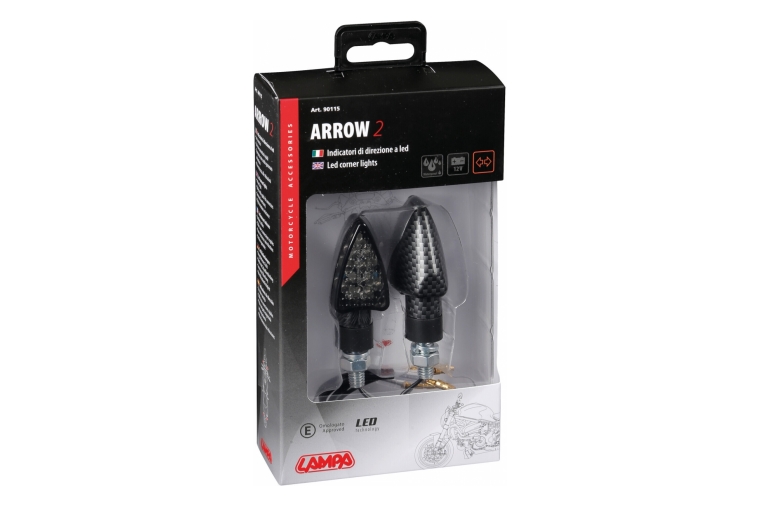 ARROW-2, LED CORNER LIGHTS - 12V LED-CARBON
