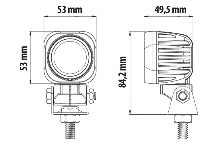 CYCLOPS-SQUARE, AUXILIARY LIGHT, 1 LED-9/32V