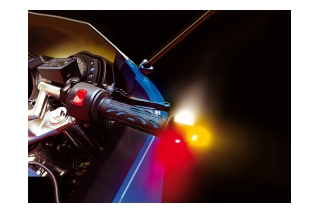 LED-LIGHTED BAR ENDS, 12V - BLACK