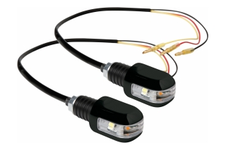 LED-LIGHTED BAR ENDS, 12V - BLACK