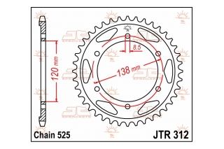 Achtertandwiel 40 TDS VFR750R