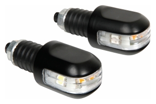 LED-LIGHTED BAR ENDS, 12V - BLACK