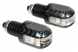 LED-LIGHTED BAR ENDS, 12V - CARBON