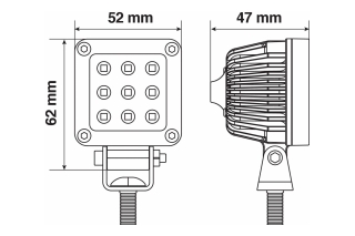 WL-18, AUXILIARY LIGHT, 9 LED - 9/32V-WHITE