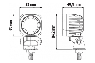 CYCLOPS-SQUARE, AUXILIARY LIGHT, 1 LED-9/32V