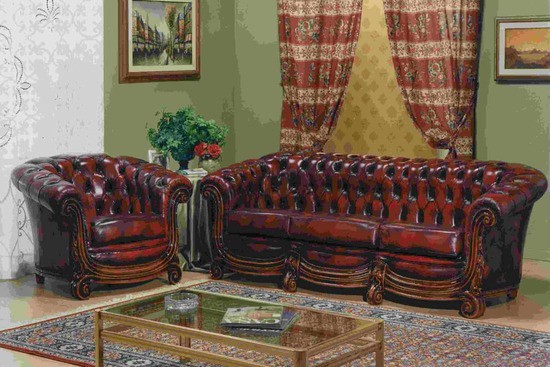 Kožená sedačka Chesterfield