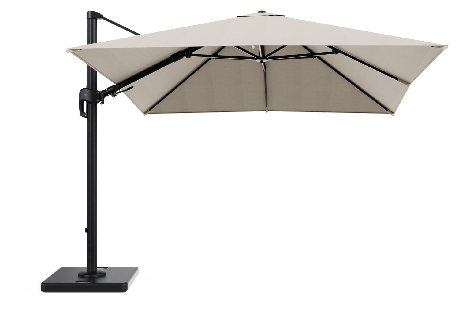Rufina zweefparasol met tiltfunctie in zwart aluminium met beige