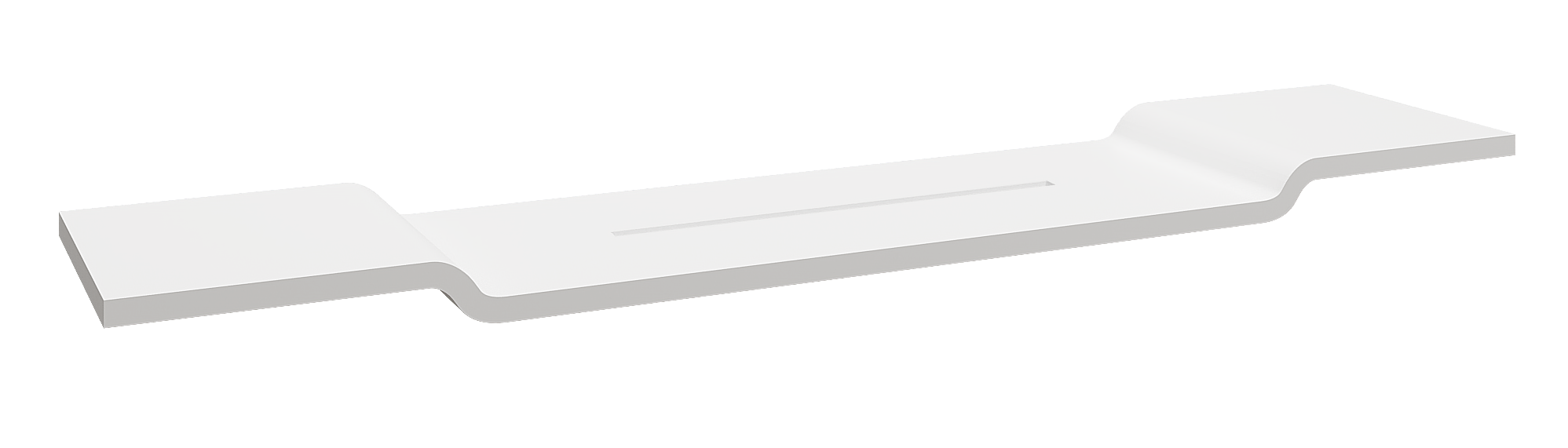 Balmani Rila badplank | Mat wit | 90 x 19 x 2 cm | Solid Surface
