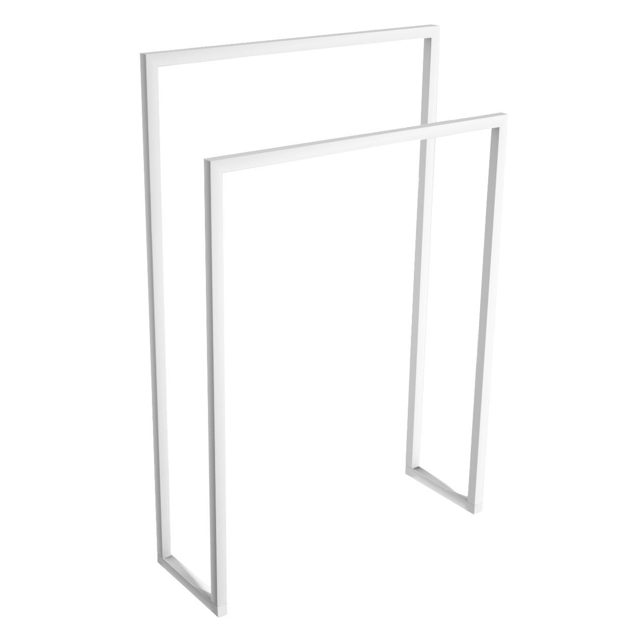 Blaufoss Blackline Noma handdoekrek | Mat wit | 90x60cm | Roestvrij staal | Dubbele houder