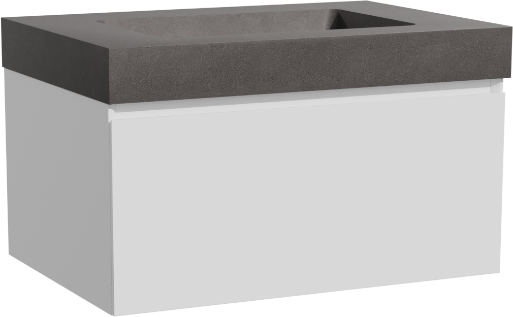 Storke Edge badkamermeubel met Scuro High Wastafel | B75 cm x D52 cm | Onderkast Mat