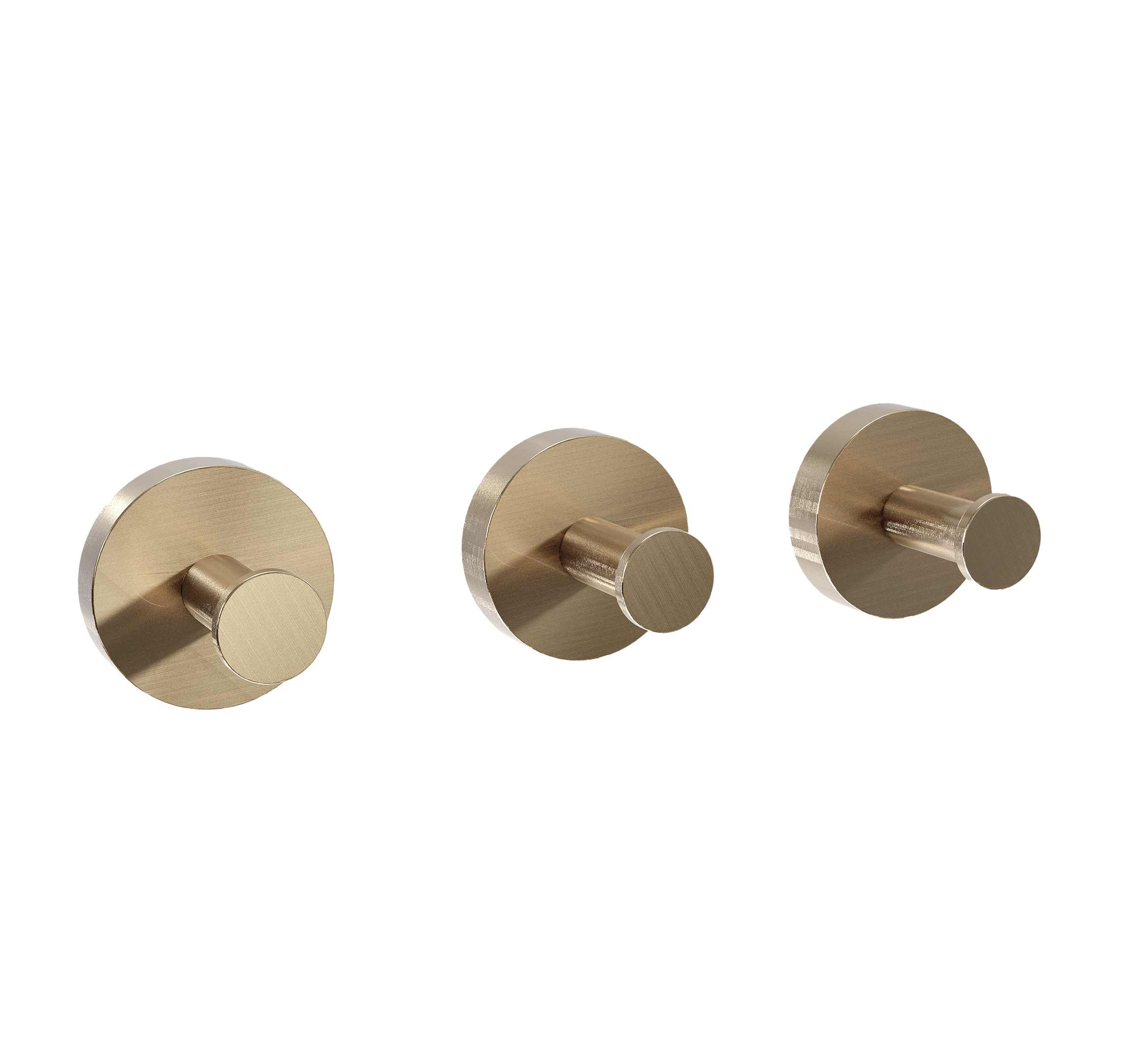 Blaufoss Harmony set handdoekhaakjes | Brushed Champagne Gold | 3 stuks | Roestvrij staal