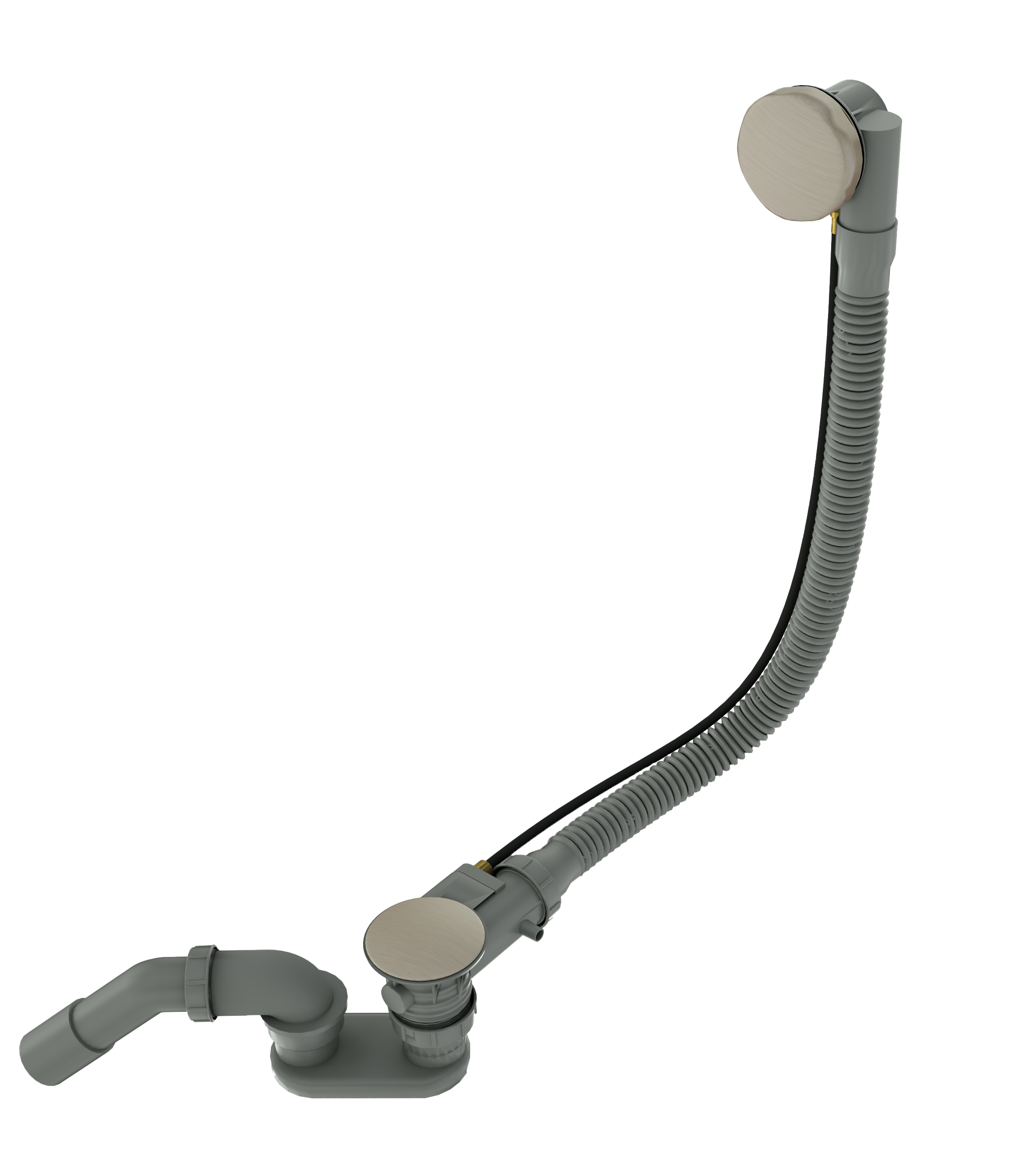 Santeg Unibath badafvoer met overloop | Brushed Coolmetal | 70 cm