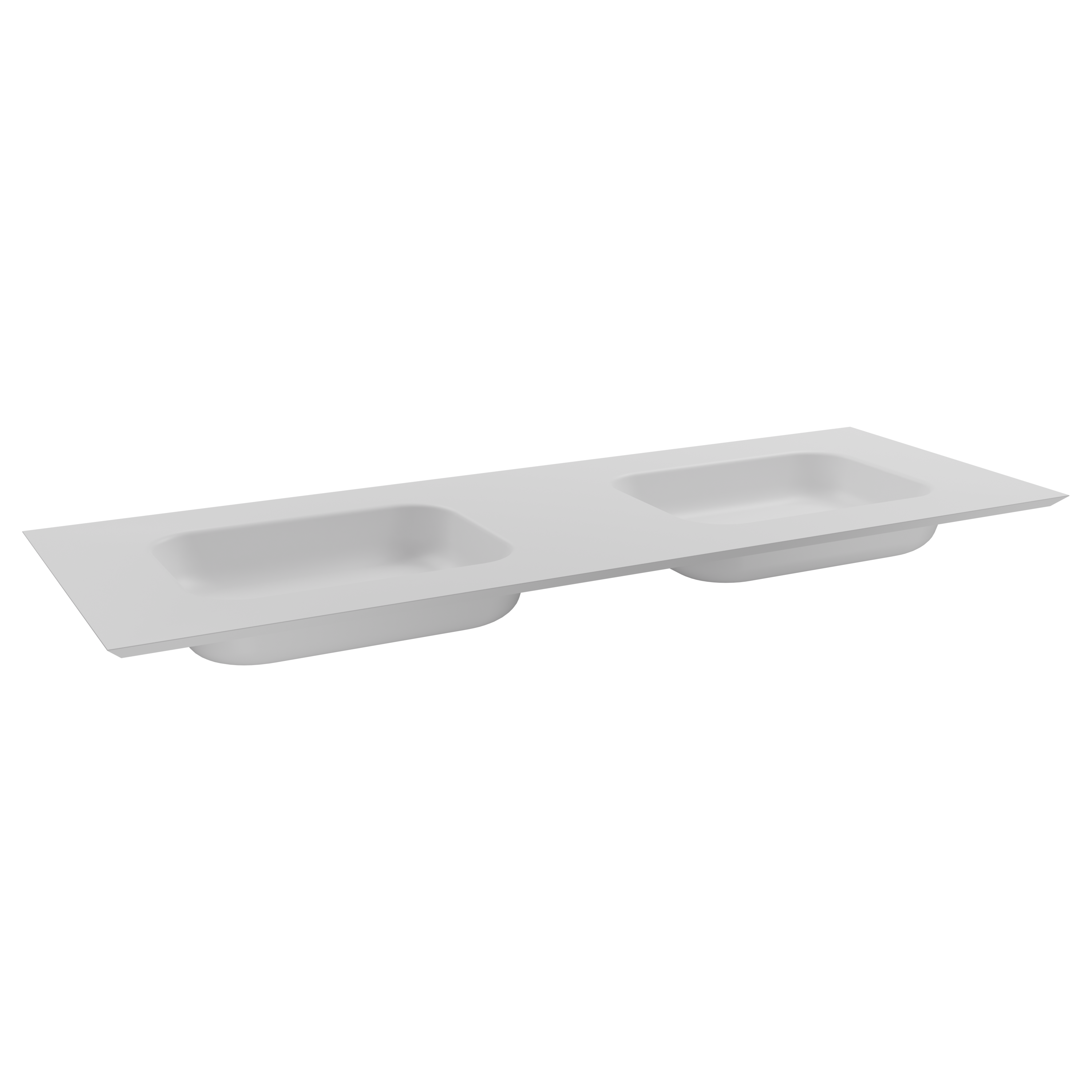 Balmani Eclips wastafel | 150 x 55 cm | Mat wit | Solid Surface | Dubbele wastafel