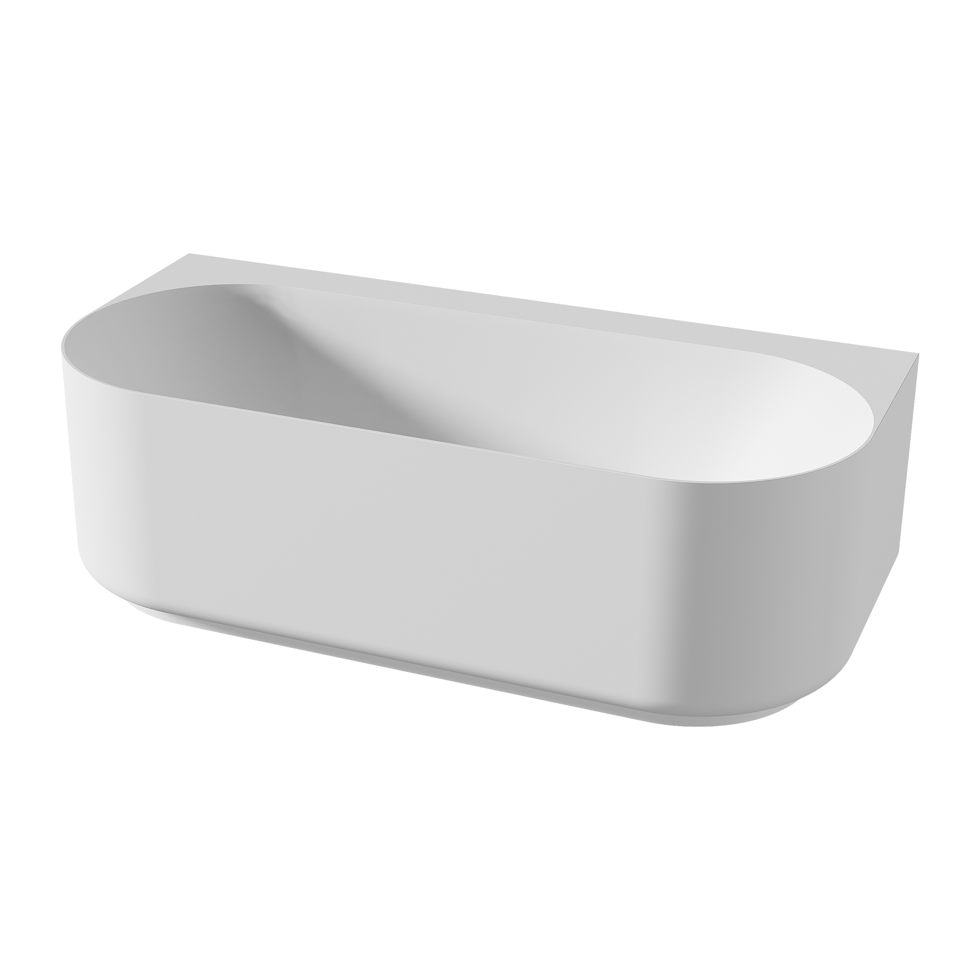 Balmani Scala halfvrijstaand bad | 175 x 80 cm | Mat wit | Tweepersoonsbad | Solid Surface