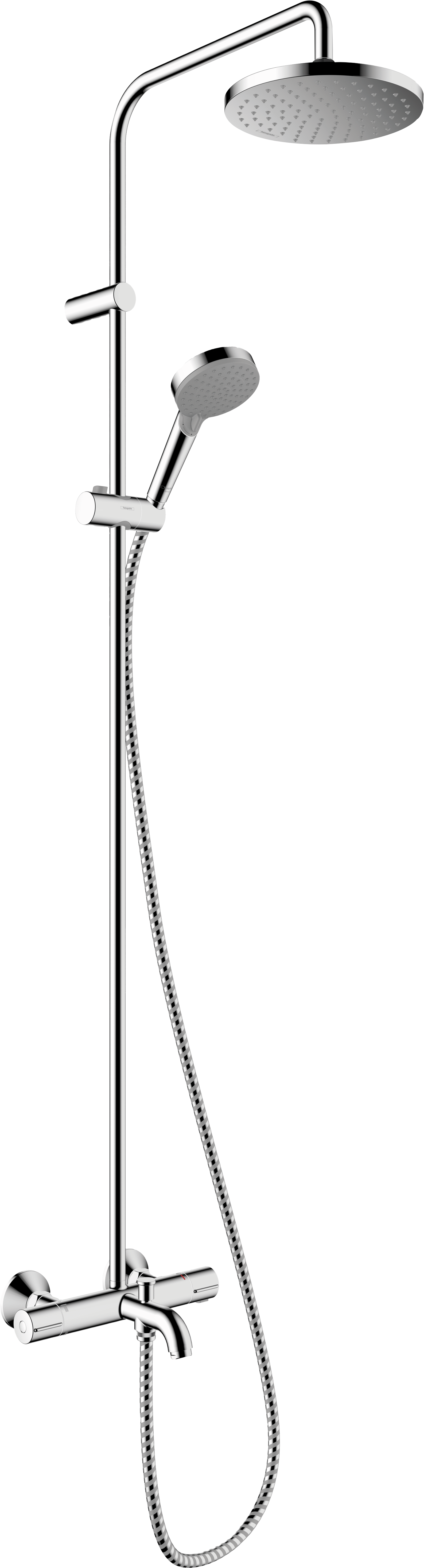 Hansgrohe Vernis Blend 200 regendoucheset met badkraan | Glanzend Chroom | Zonder waterbesparende functie | Thermostatische kraan | Ronde regendouchekop | Ø20,5cm