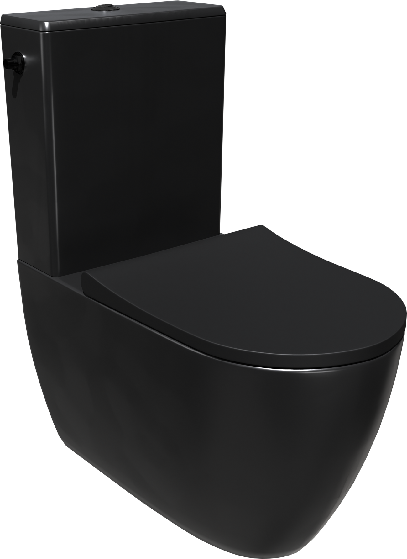 Luca Varess Vinto staand toilet | Mat zwart | Randloos | Softclose wc-bril met easyclean