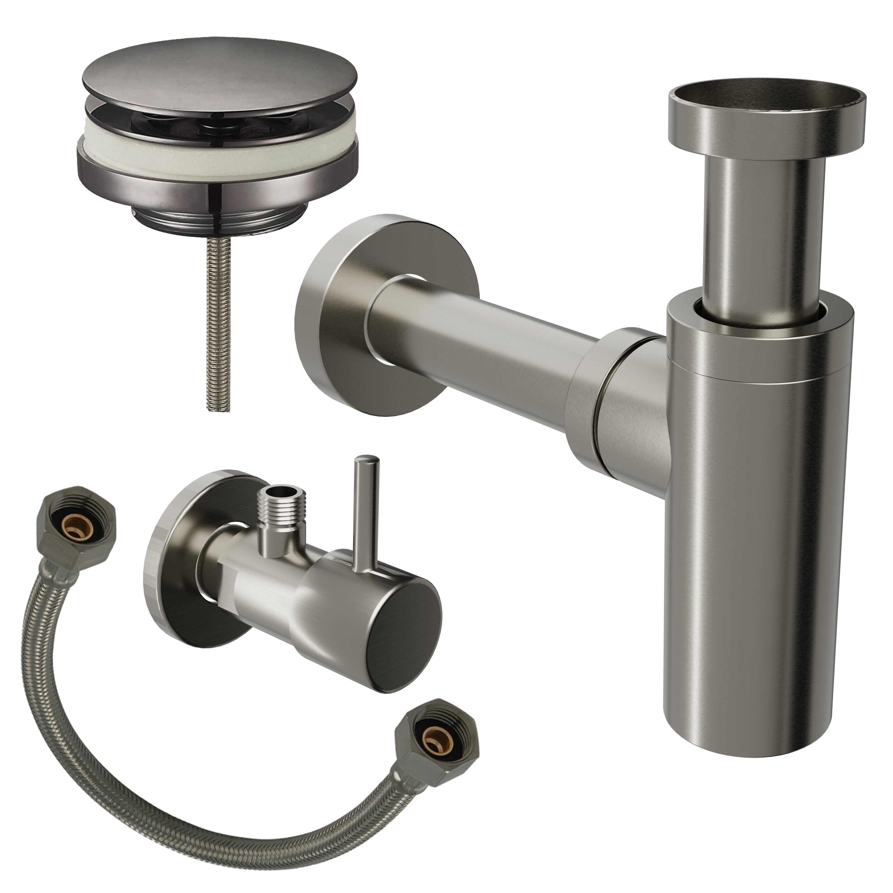 Santeg installatieset voor handenwasser | Brushed GunMetal