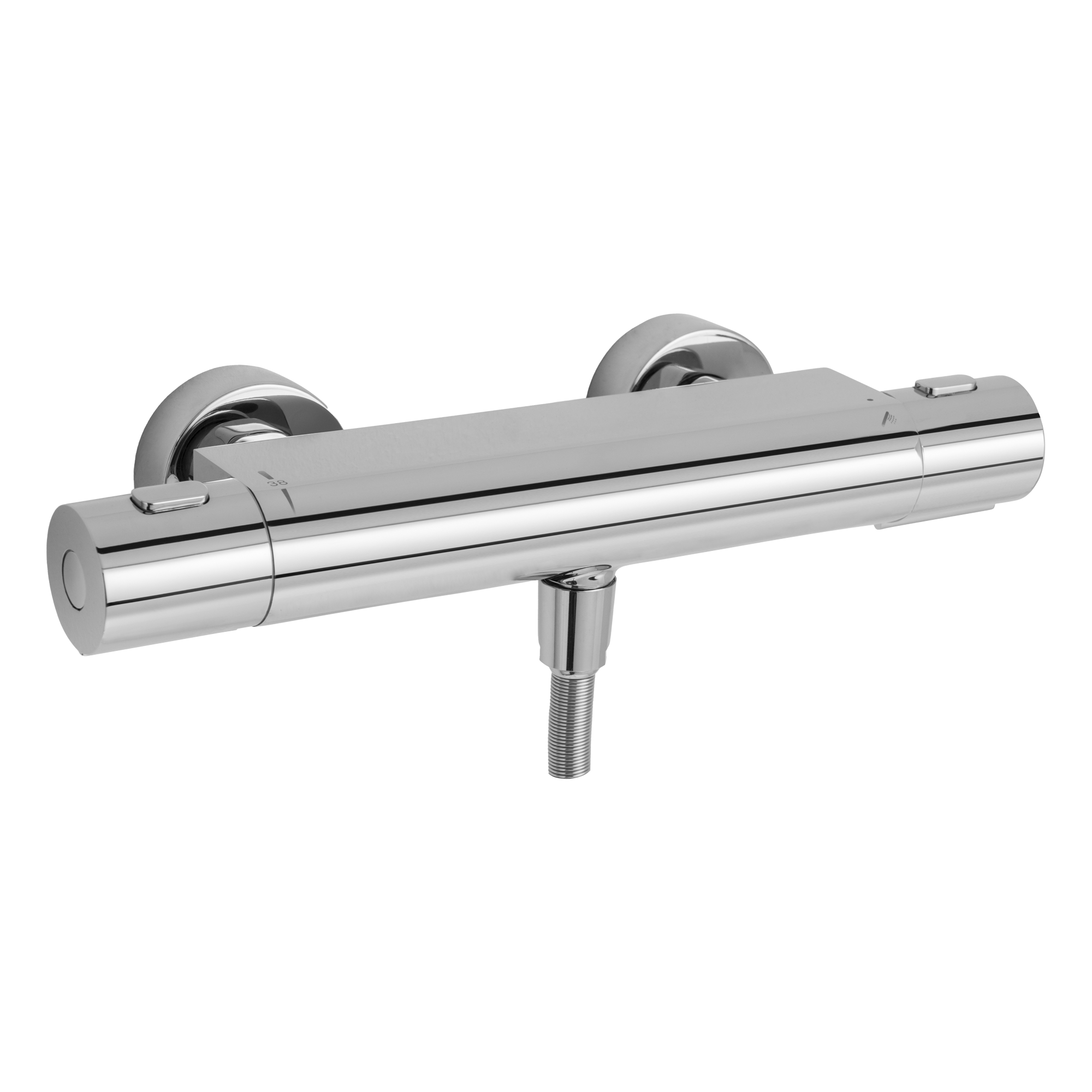 Blaufoss Neringa douchekraan | Glanzend Chroom | Zonder waterbesparende functie | Thermostatische kraan