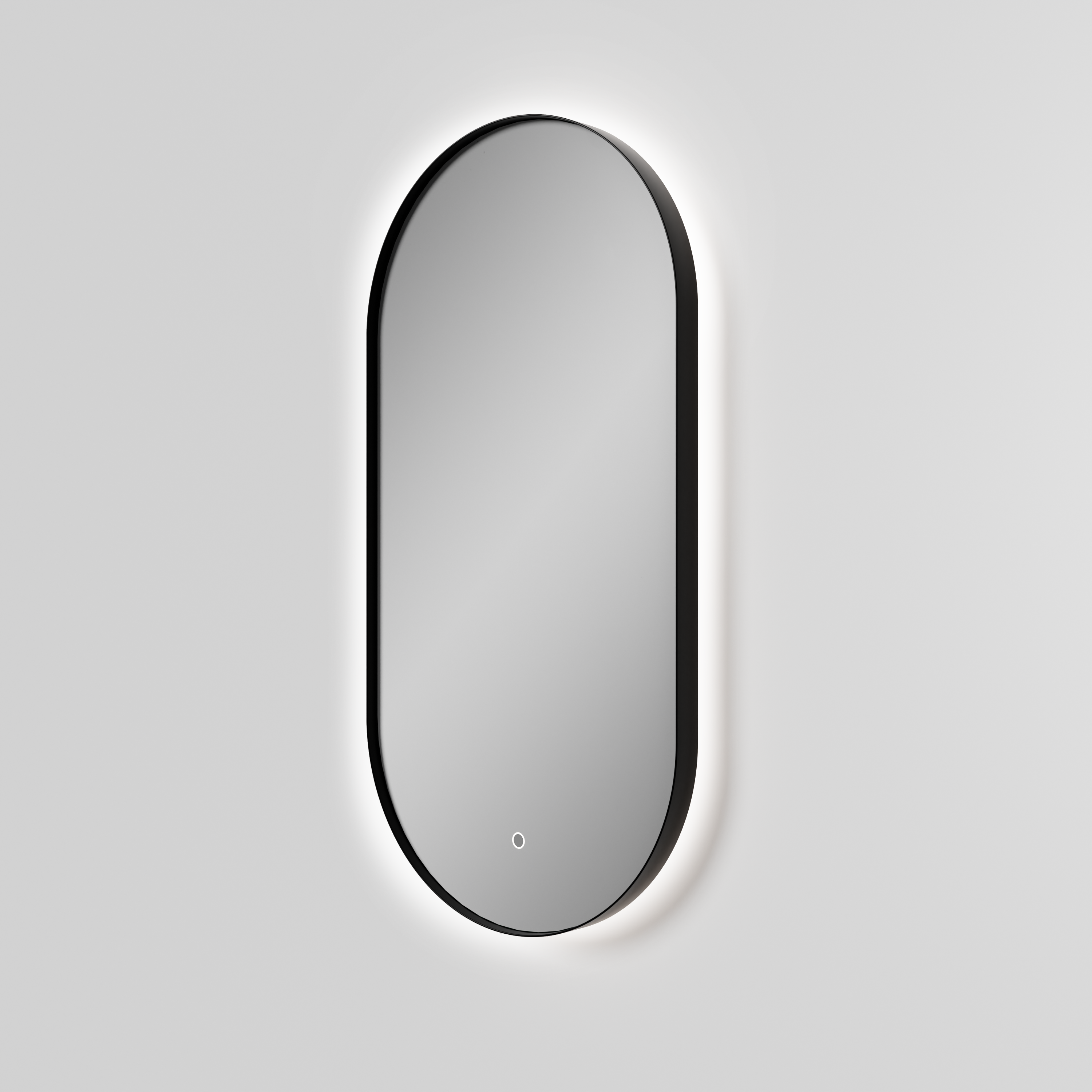 Luca Varess Nero Badkamerspiegel | 90 x 45 cm | Zwart | Ovaal | Met spiegelverlichting | Met anti-damp