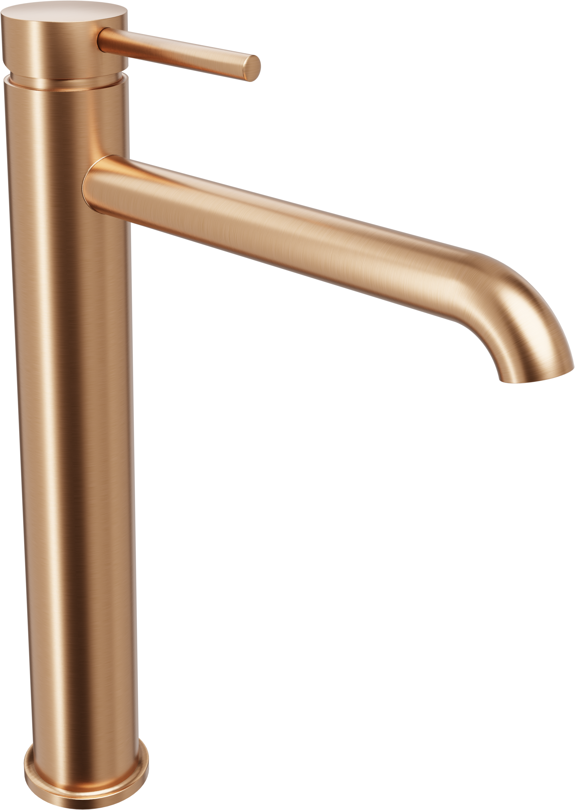 Blaufoss Round wastafelkraan | Brushed Rosegold | Inclusief clickwaste afvoerplug | Verhoogd