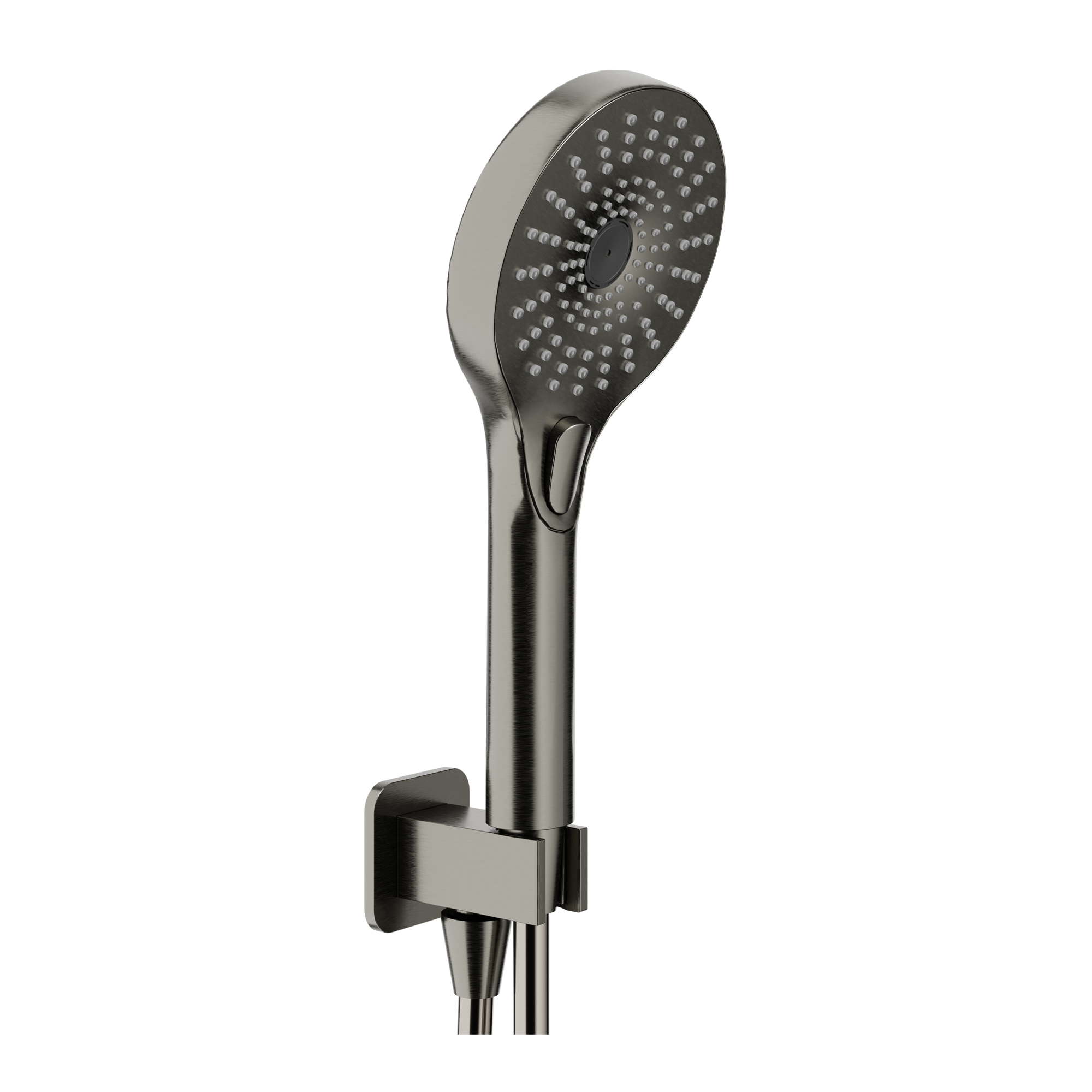 Blaufoss Onos handdoucheset | Brushed GunMetal | Met waterbesparende functie | Rond | 3 Straalfuncties