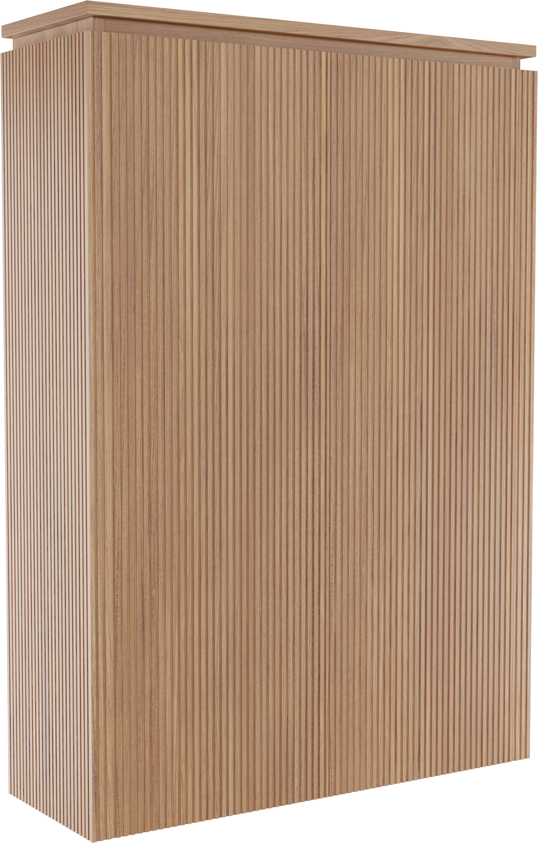 Balmani Eclips Ribs badkamerkast | B90 x D32 x H130 cm | Teak | Scharnieren links en rechts | Massief hout | Verticale symmetrische rechte ribbel