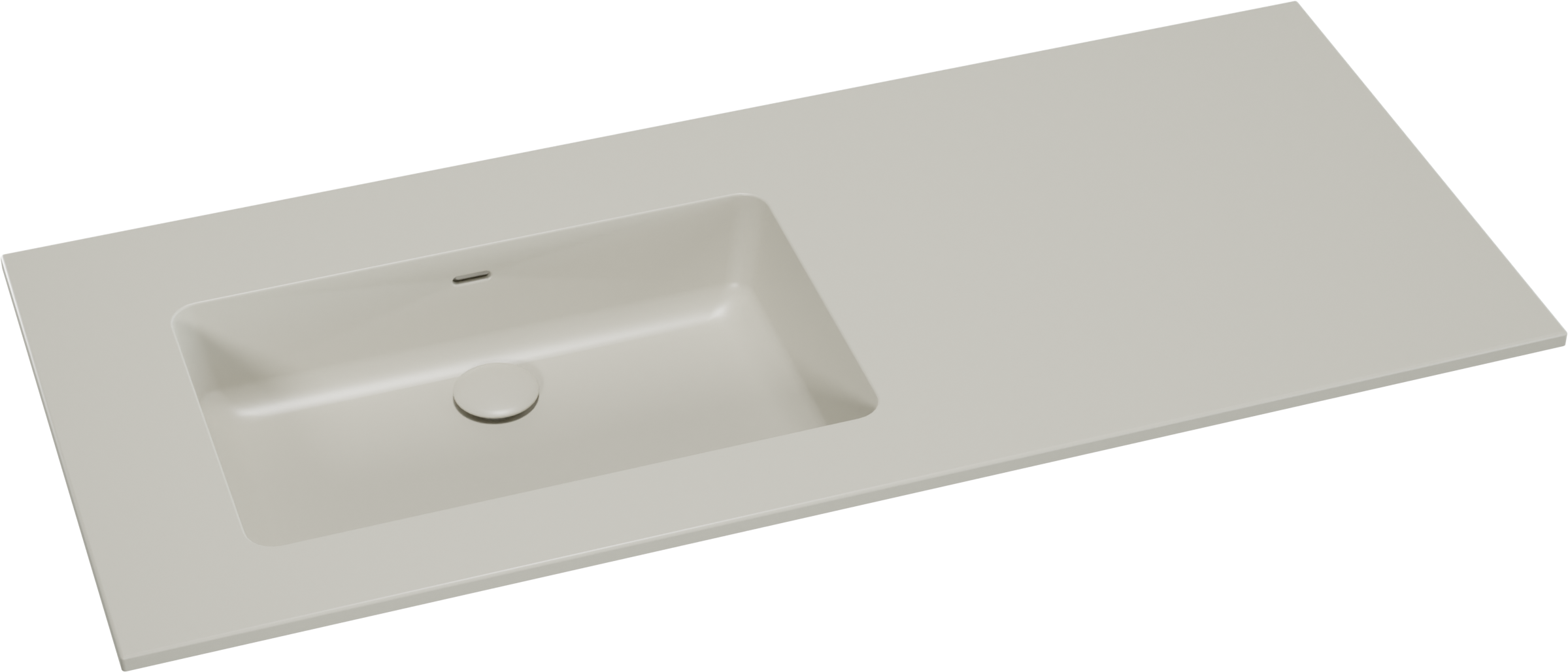 Storke Diva wastafel | 120 x 52 cm | Zijdegrijs | Top Solid | Asymmetrisch linkse wastafel