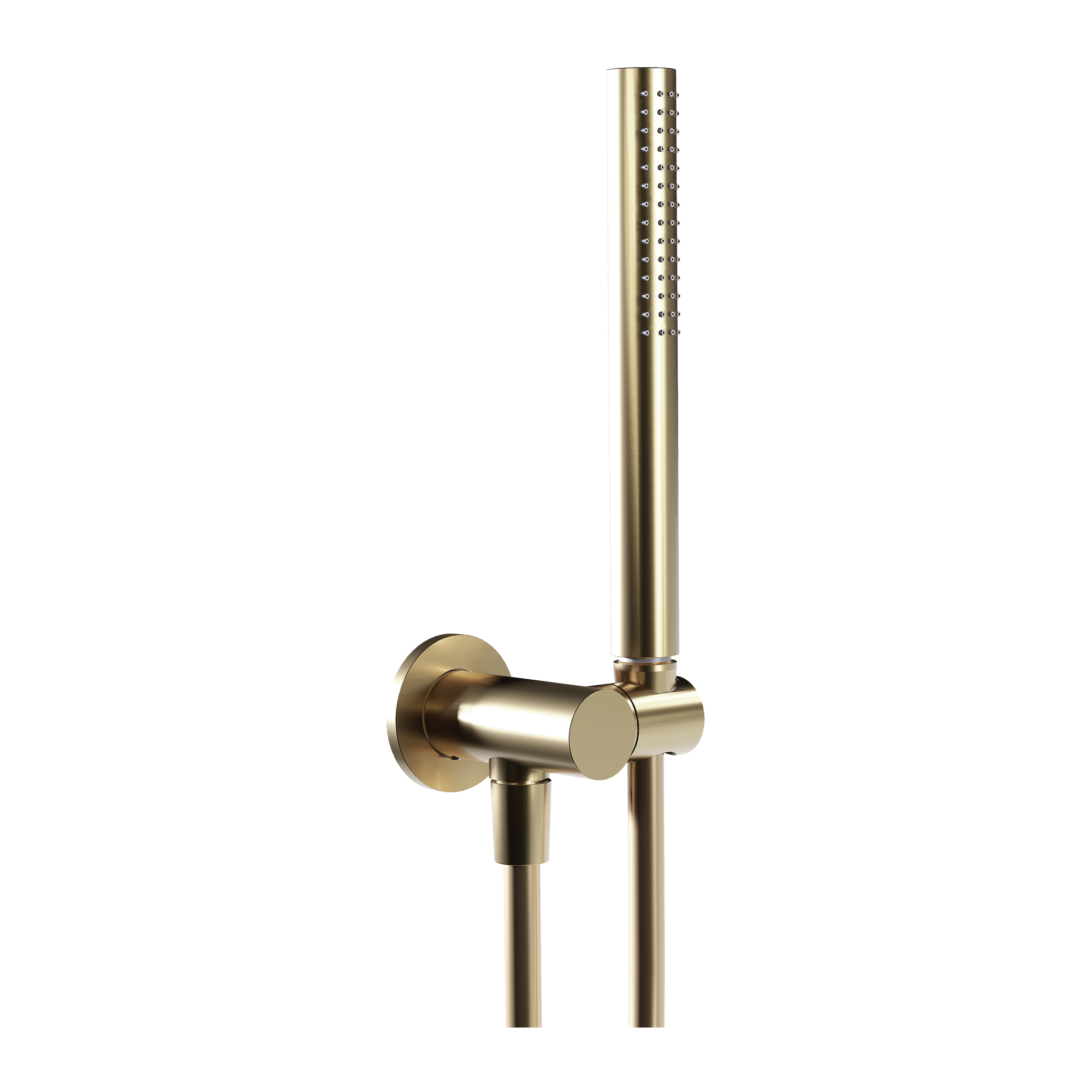 Blaufoss Round handdoucheset | Brushed Champagne Gold | Met waterbesparende functie | Staaf | 1 Straalfunctie