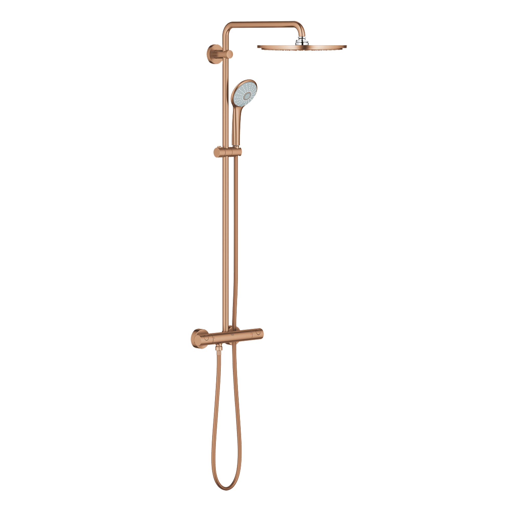 Grohe Euphoria System 310 regendoucheset | Brushed Warm Sunset | Met waterbesparende functie | Thermostatische kraan | Ronde regendouchekop | Ø31cm