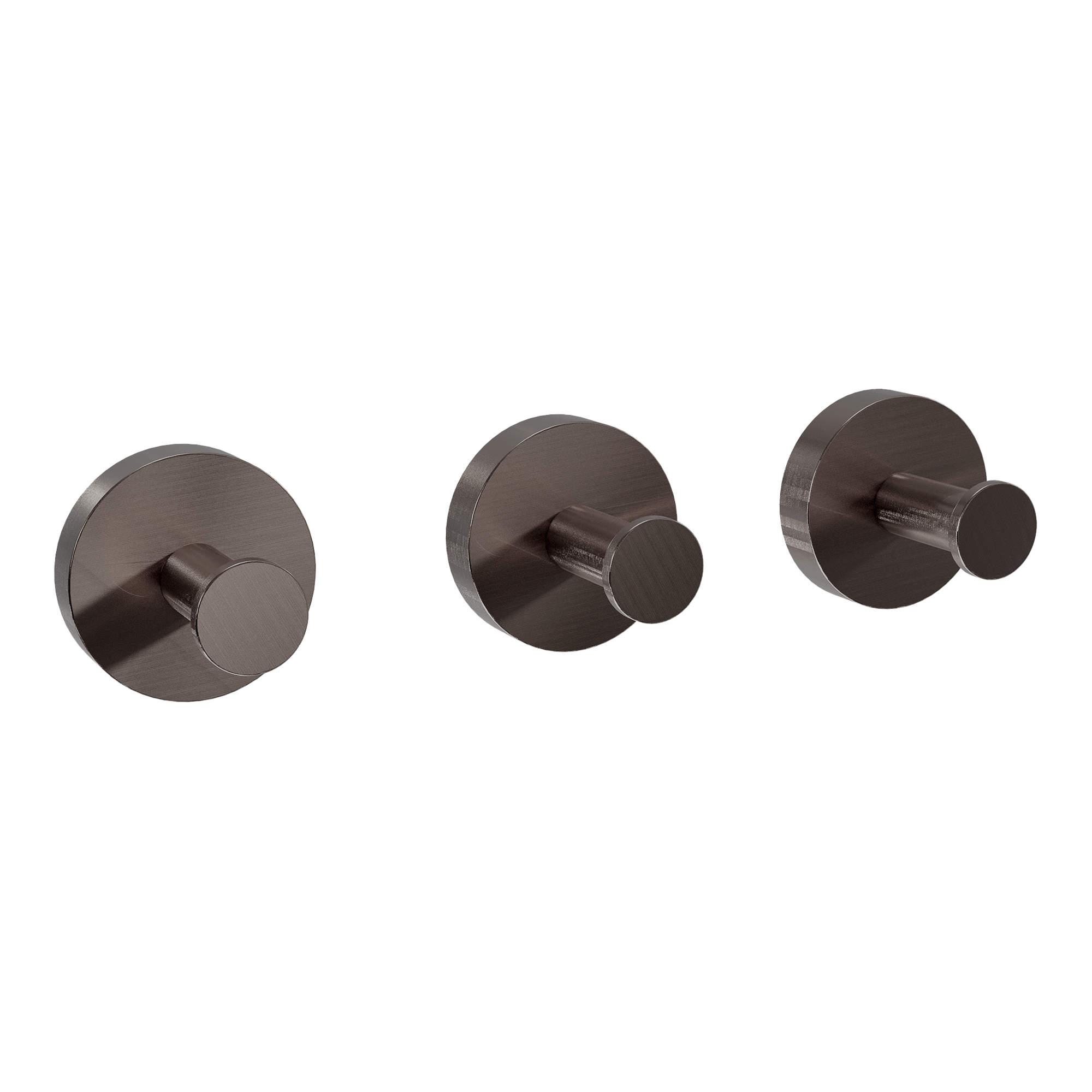 Blaufoss Harmony set handdoekhaakjes | Brushed GunMetal | 3 stuks | Roestvrij staal