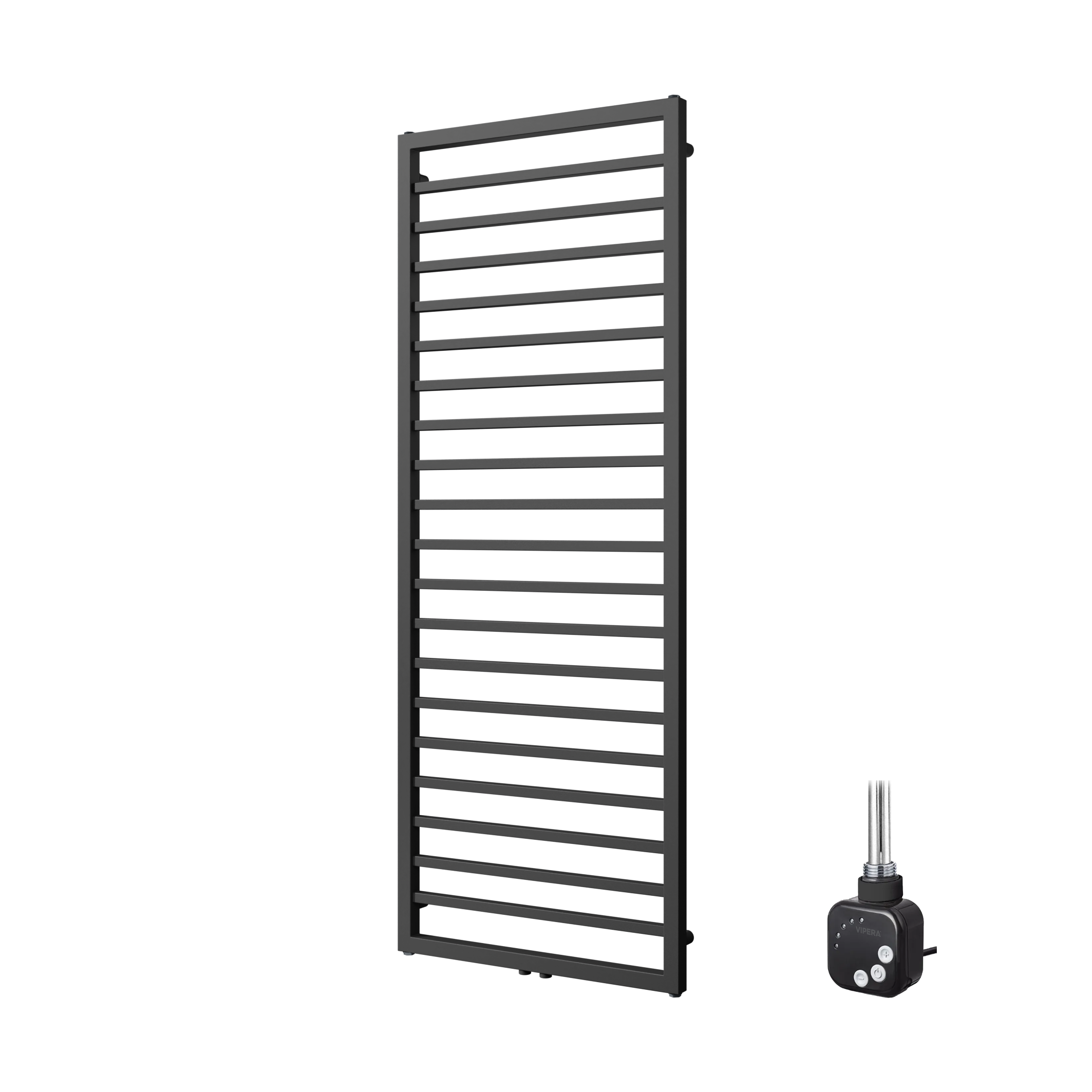 Vipera Listona elektrische handdoekradiator | Mat zwart | 60 x 180 cm | 800W | Elektrische verwarming