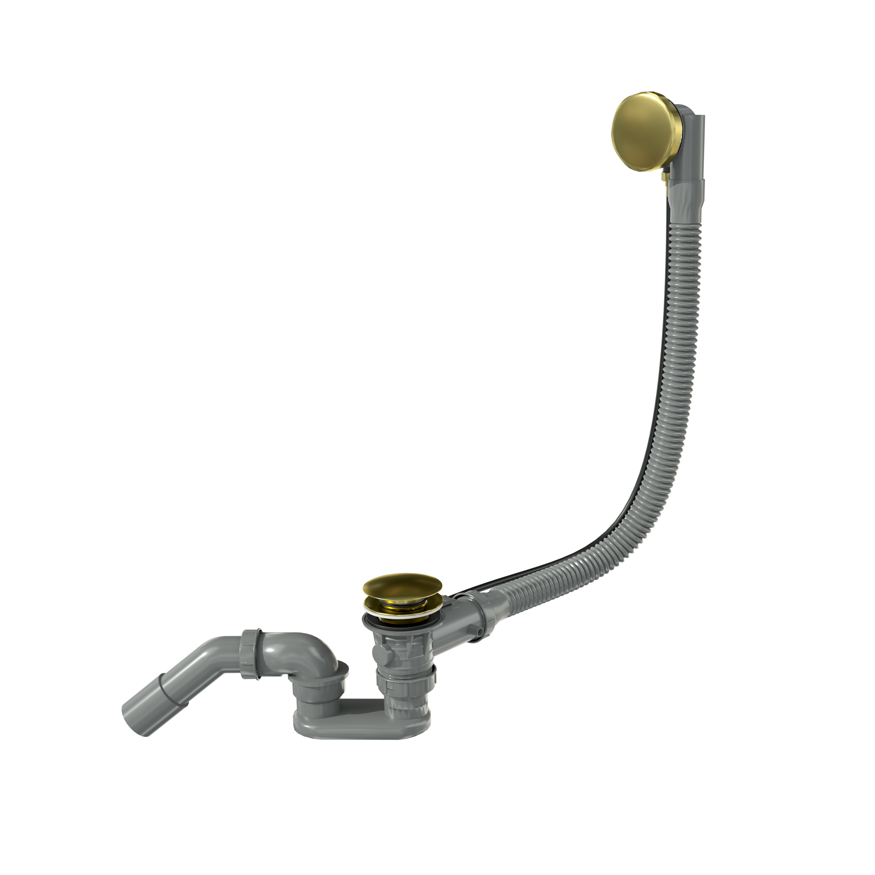 Santeg Unibath Flat badafvoer met overloop | Brushed Gold | 70 cm