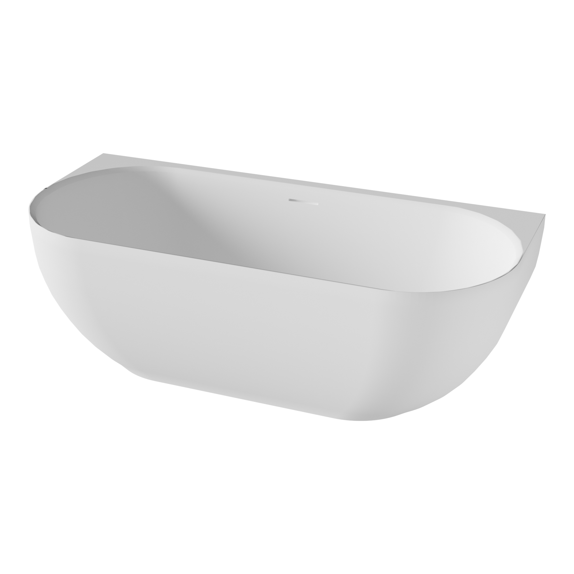 Balmani Forte halfvrijstaand bad | 170 x 78 cm | Mat wit | Tweepersoonsbad | Solid Surface