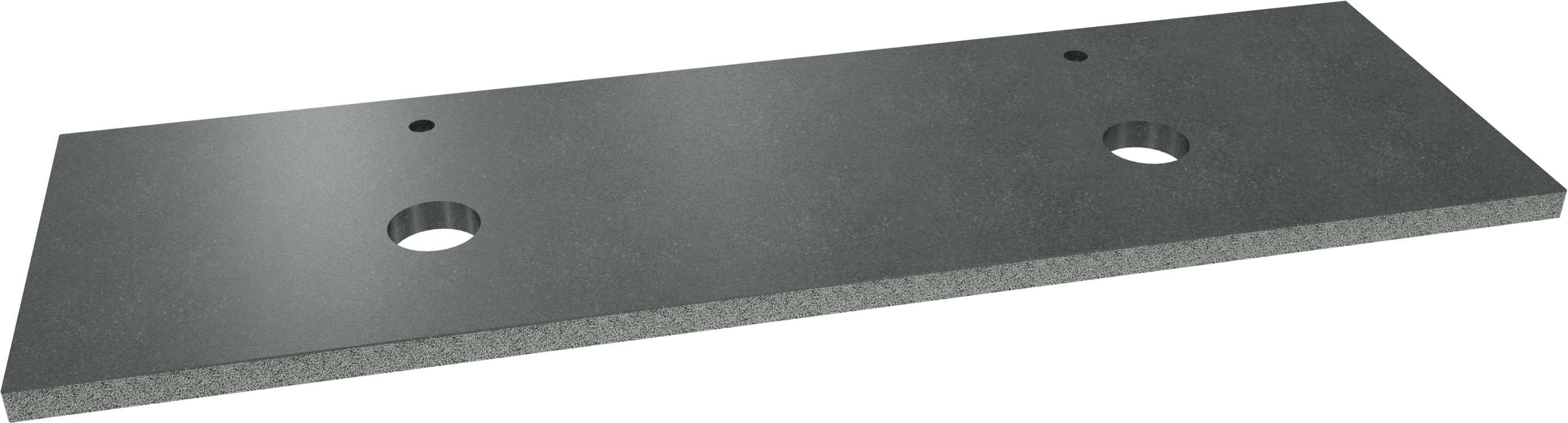 Balmani Rock tablet voor waskom(men) | 180 x 55 cm | Graniet zwart | Graniet | Dubbel tablet