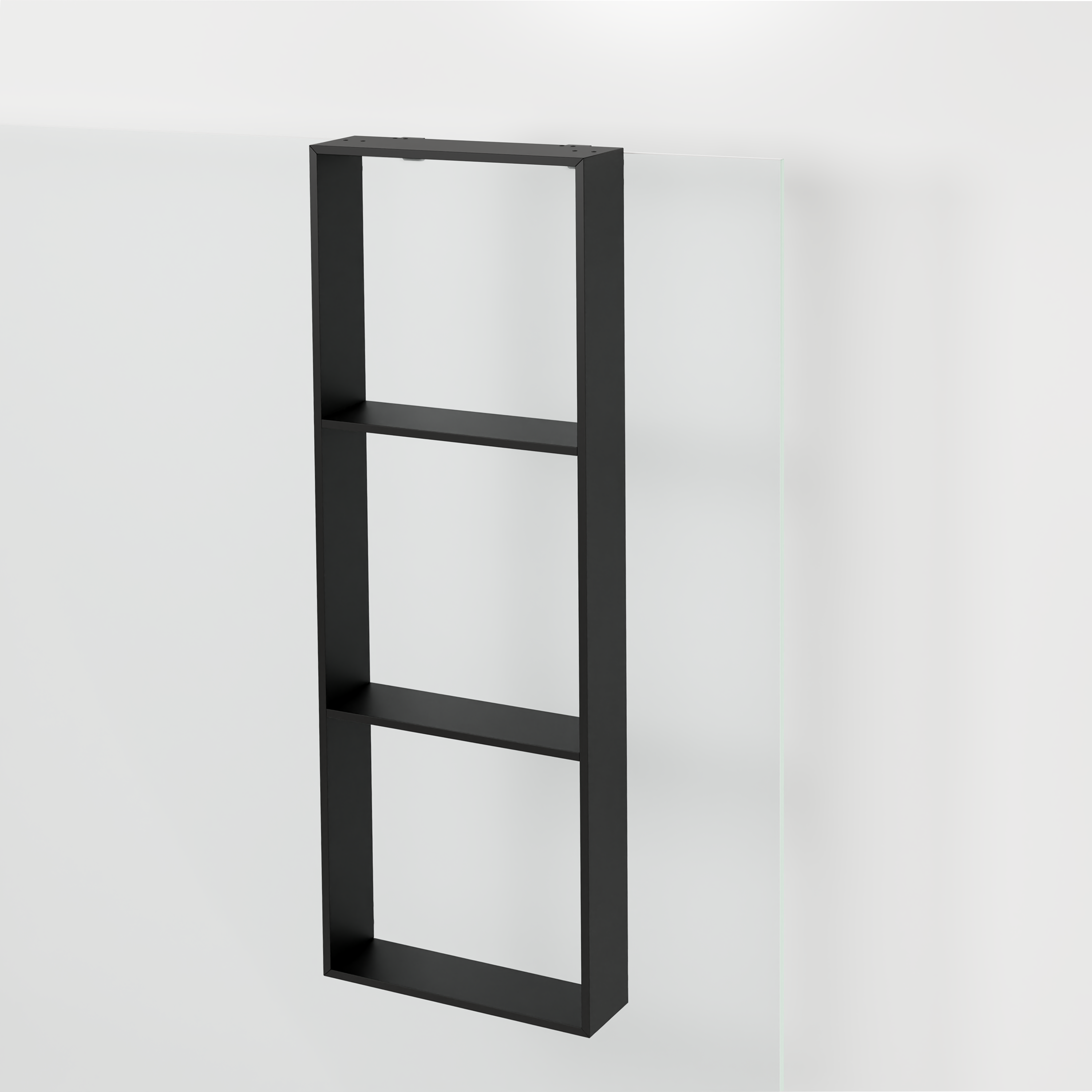 Blaufoss Trixie shampoohouder | Mat zwart | 30 x 8 x 90 cm | Voor douchewand | Driedubbele houder