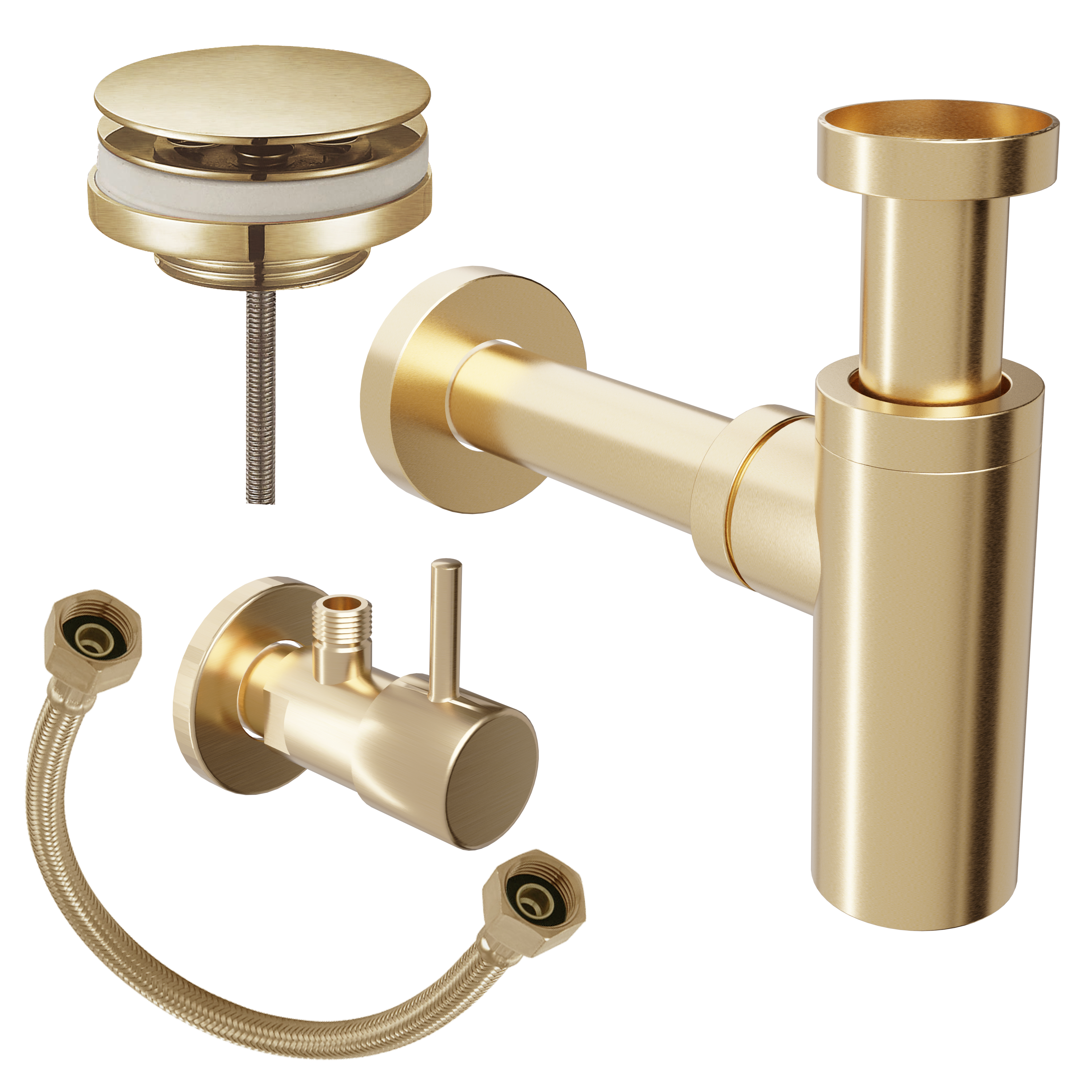 Santeg installatieset voor handenwasser | Brushed Champagne Gold