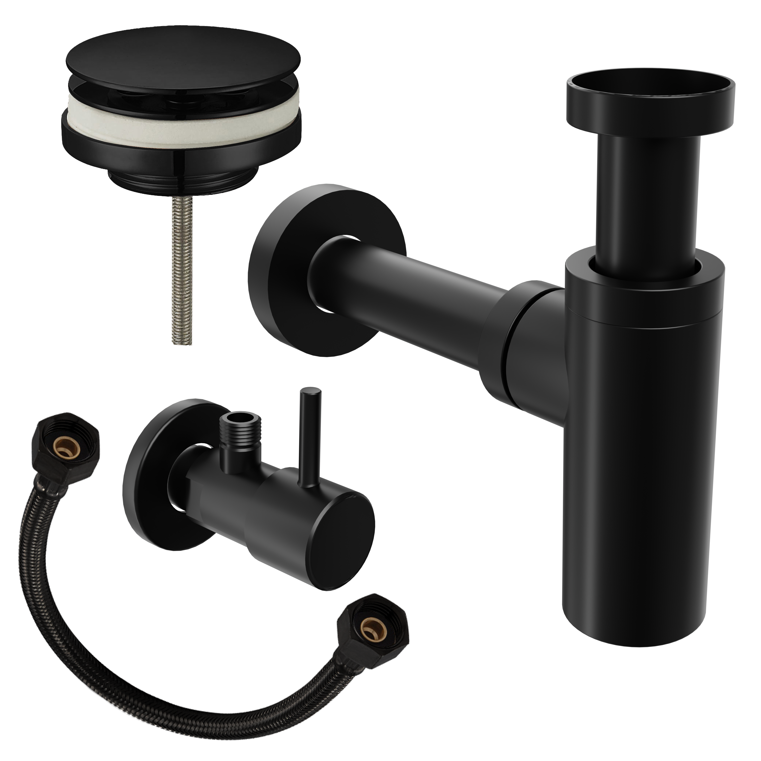 Santeg installatieset voor handenwasser | Mat zwart